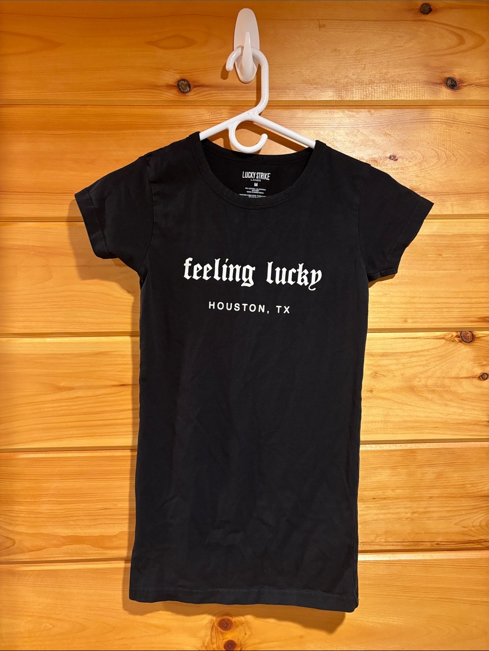 Vintage 2000s Lucky Strike (Houston Texas) Graphic Tee - Black